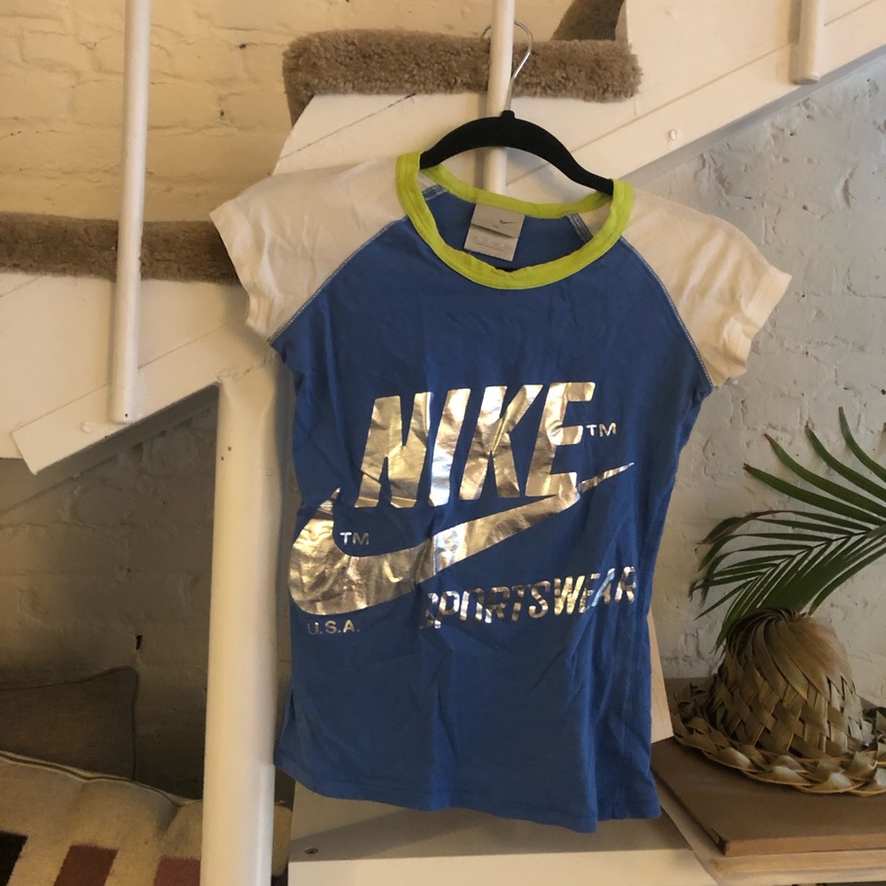 Vintage Nike tee shirt with silver lettering